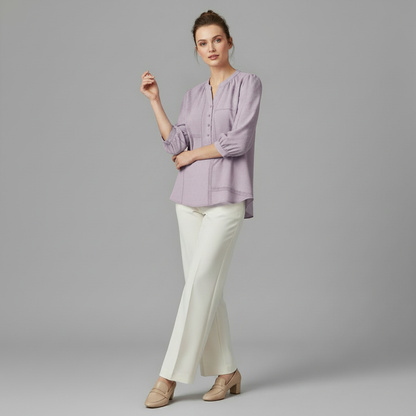 Silk Patchwork Women's Blouse | Stylish Summer Top