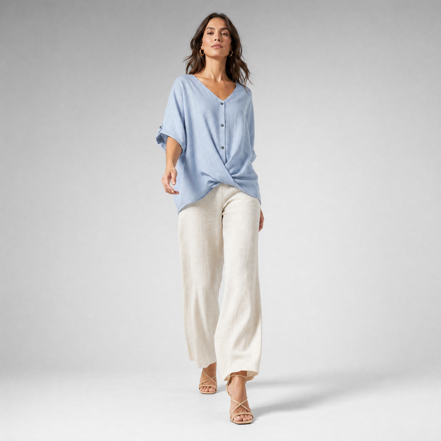 Elegant V-Neck Blouse | Women's Long Sleeve Top