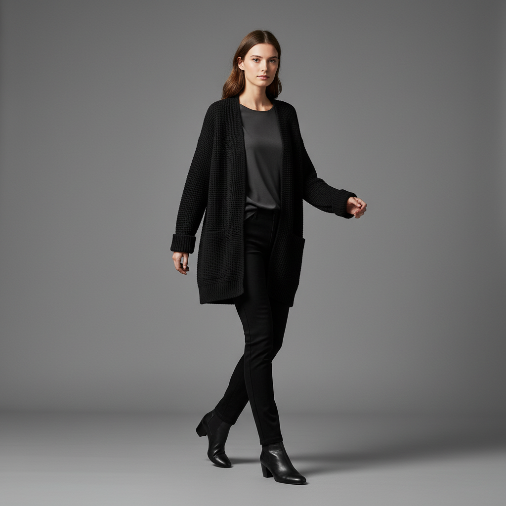 Elegant Black Women's Cardigan | Versatile Wardrobe Essential
