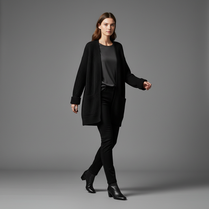 Elegant Black Women's Cardigan | Versatile Wardrobe Essential
