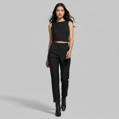 High Waist Women's Trousers | Elegant Black Pants