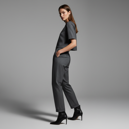 High Waist Women's Trousers | Elegant Black Pants